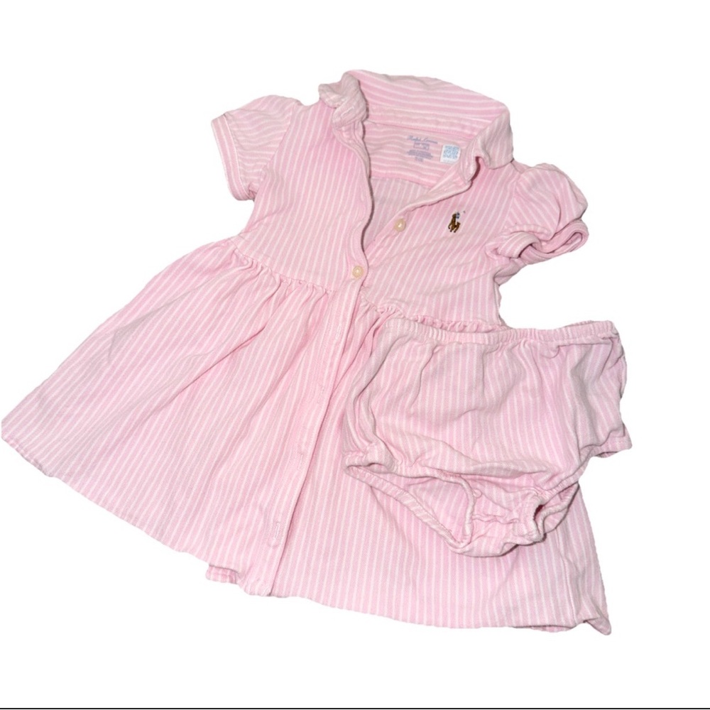 Ralph Lauren Pink Striped Baby Outfit - Picture 5 of 5